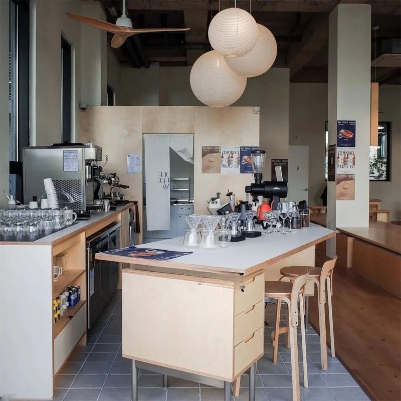 

Simple birch ocean board Nakajima stand display stand coffee shop, shop drink snack table