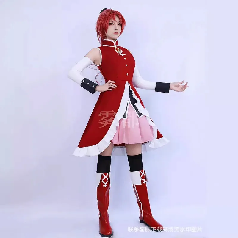 أزياء Puella Magi Madoka Magica Sakura Kyoko التأثيرية لعب الأدوار فستان كوميك كون حفلة الهالوماس مع شعر مستعار دعامة أنيمي