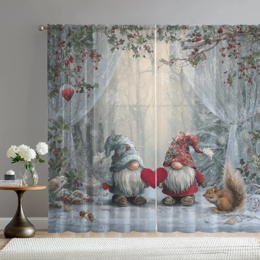 2Pcs Squirrel And Love Dwarf Print Home Decoration Window Screens Suitable For Coffee Shop, Restaurant, Bedroom