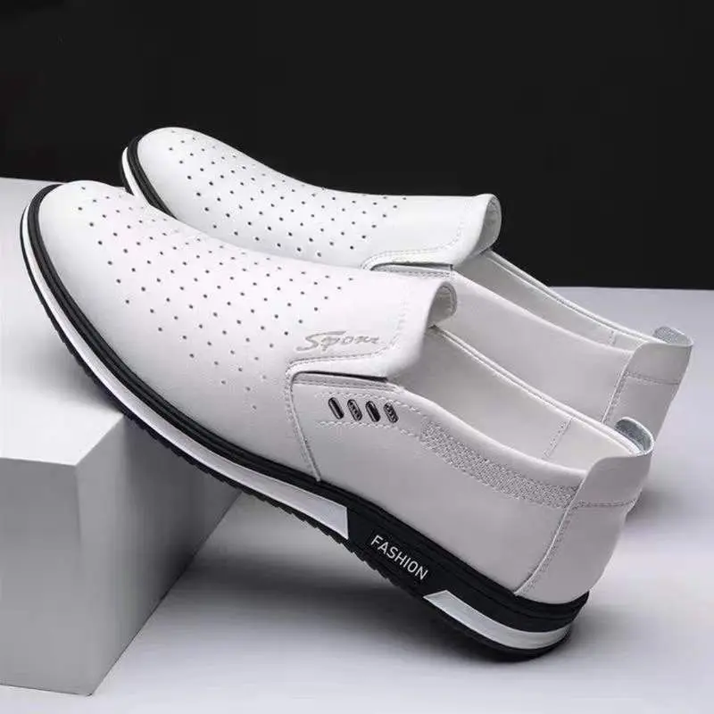 Leather Shoes Casual Soft Bottom Business Comfortable Men's Shoes 2024 New Spring Trend Fashion Small White Shoes
