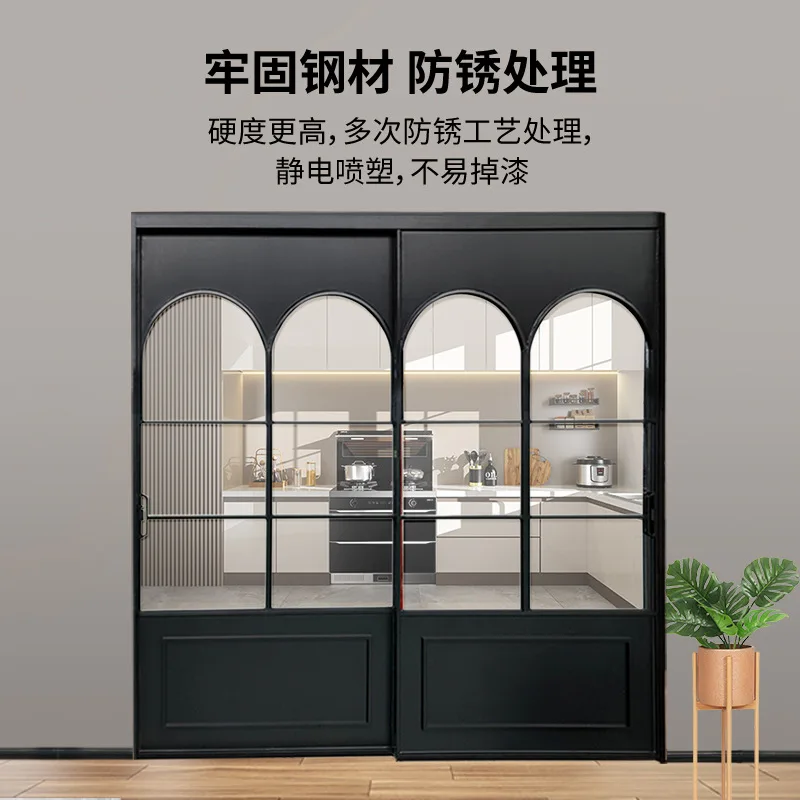 Customized French retro sliding door balcony study aluminum alloy glass door