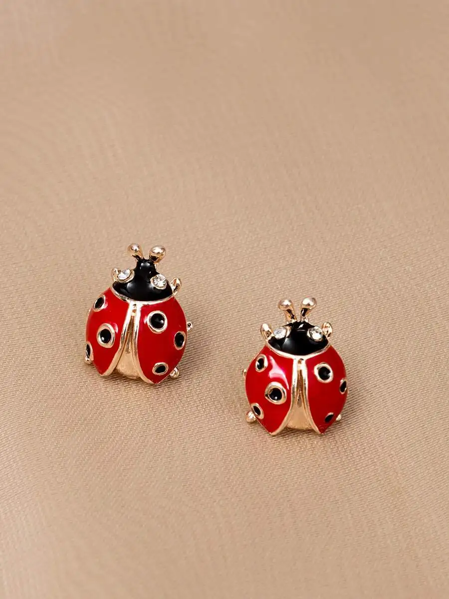Unique Ladybug Design Earrings Lightweight Comfort