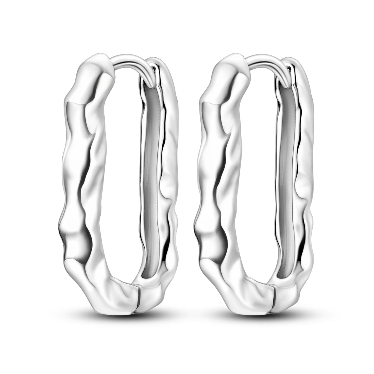 Original 925 Sterling Silber Creolen, flüssiges Metall, U-förmige Ohrhänger für Damen, Party, Hochzeit, vielseitiger Schmuck, Geschenk