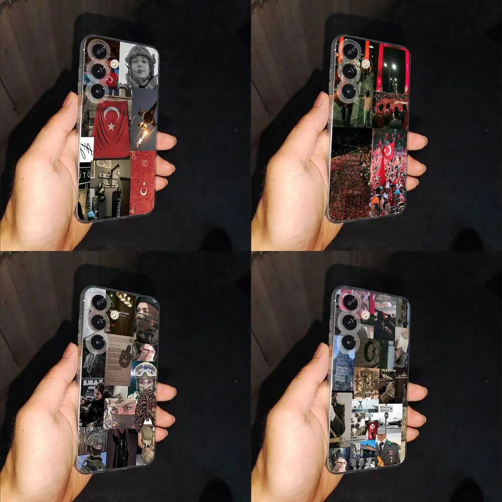 

Wolf Turkey Turkish Flag Collage Phone Case For Samsung S24,30,21,22,23,20 FE,lite,PIus,Ultra,5G,Note,9,10 Transparent Cover
