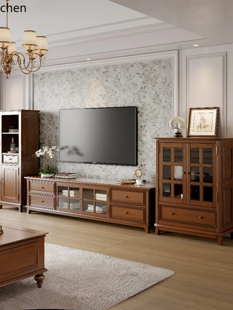 

ZML Solid Wood TV Cabinet Simple Small Apartment Living Room Floor Cabinet Furniture TV Cabinet