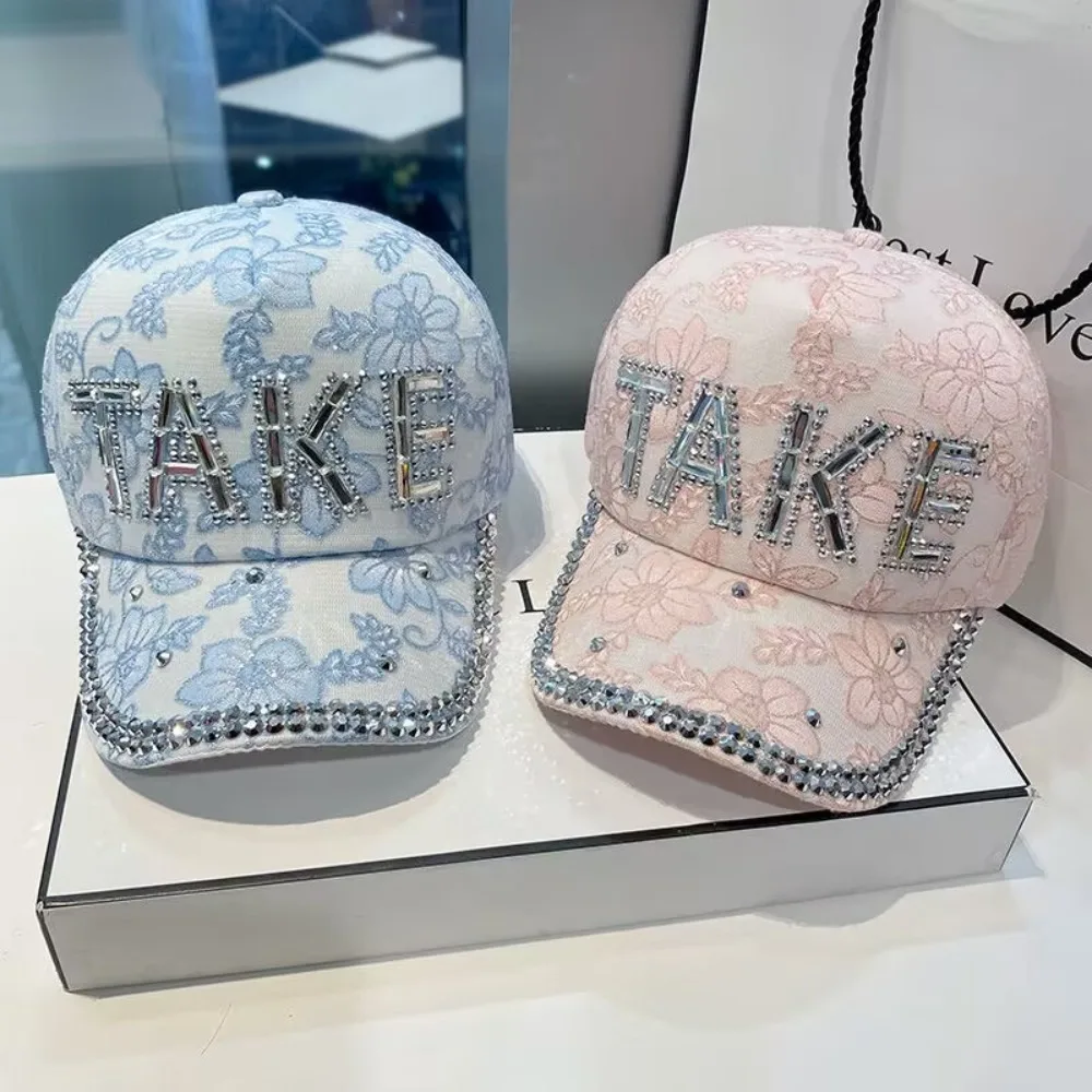 

Новая бейсболка с кружевной вышивкой, блестящая фуражка со стразами, солнцезащитная шляпа унисекс