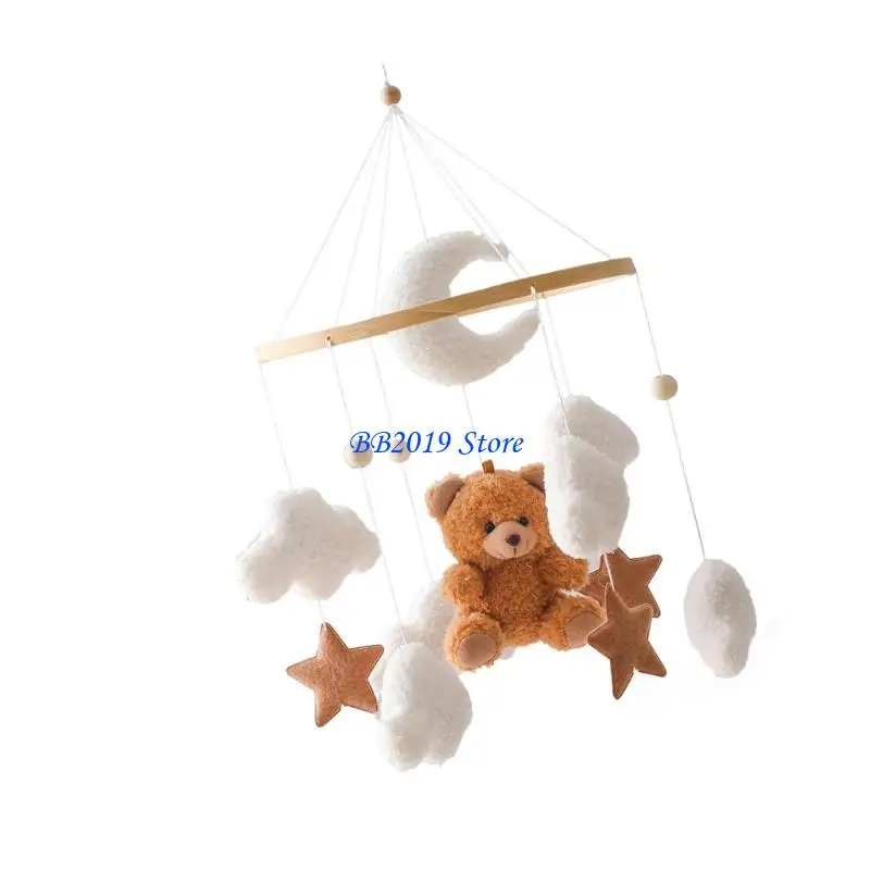Q0KB – jouet interactif pour berceau bébé, hochet en peluche Animal, cloche lit d'exploration sensorielle sûre
