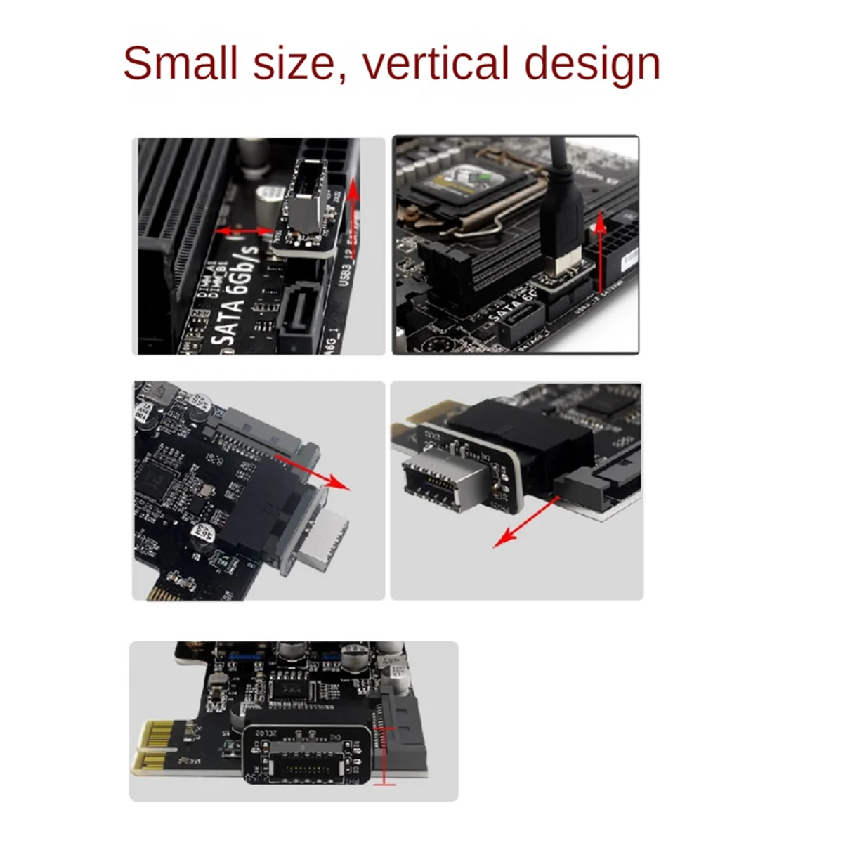 Hot USB แผงด้านหน้าอะแดปเตอร์ USB3.0 19PIN/20Pin ถึง Type-E หญิงอะแดปเตอร์ภายในแนวตั้งสําหรับเมนบอร์ดคอมพิวเตอร์