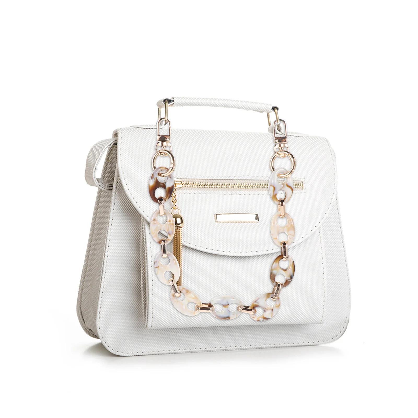 레진 아크릴 가방 체인 스트랩 패션 토트 핸들 가방 장식품 내구성 강한 하중 지탱 스타일리시 아름다운 친환경