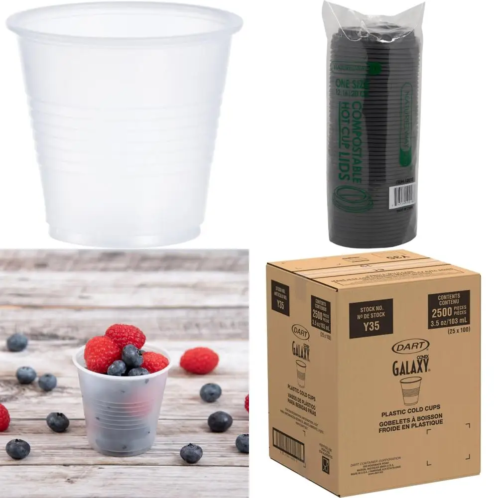 

Ребристые настенные бумажные стаканчики, 3,5 унции, полупрозрачные одноразовые оптовые упаковки, 2500 шт.