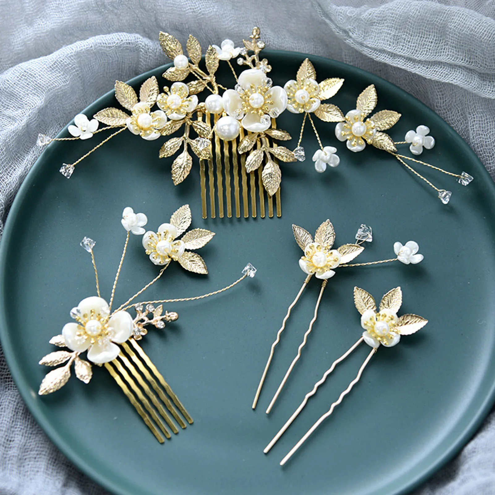 Hair Jewelry Hair Comb Hairpin Luxurious Elegant Headdress with Imitation Pearl for Birthday Stage Party Show Dress up