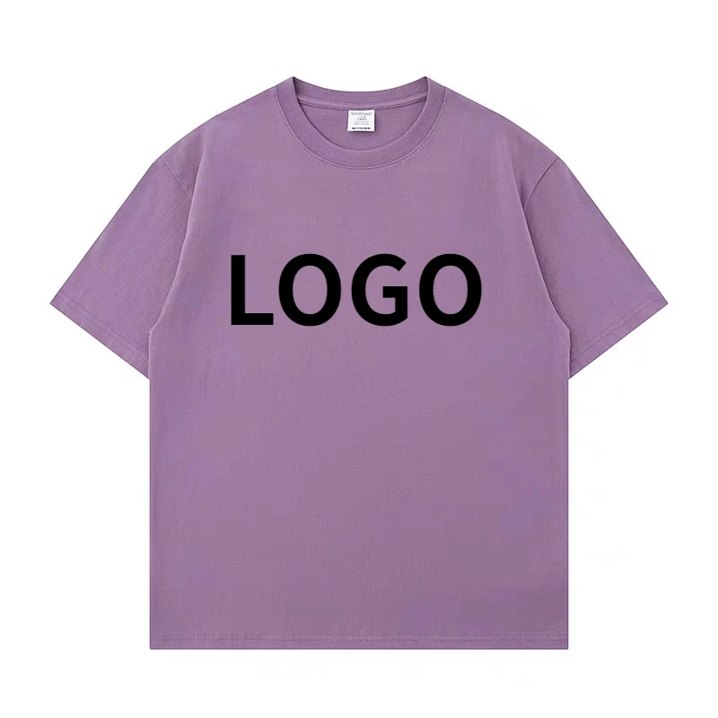 Customized T-shirt DTG Printing Your Design 300GSM Heavyweight Cotton Oversized Mens T-shirts DIY Your Logo Top Quality Tees