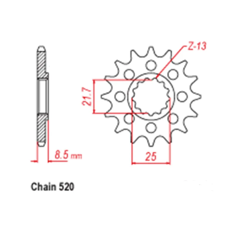 OZOEMPT 520-16T Motorcycle Front Sprocket Apply to ZX-7RR (ZX750 N1-N2) Ninja  GSX-R600 K1,K2,K3,K4,K5,K6,K7,K8,K9,L0