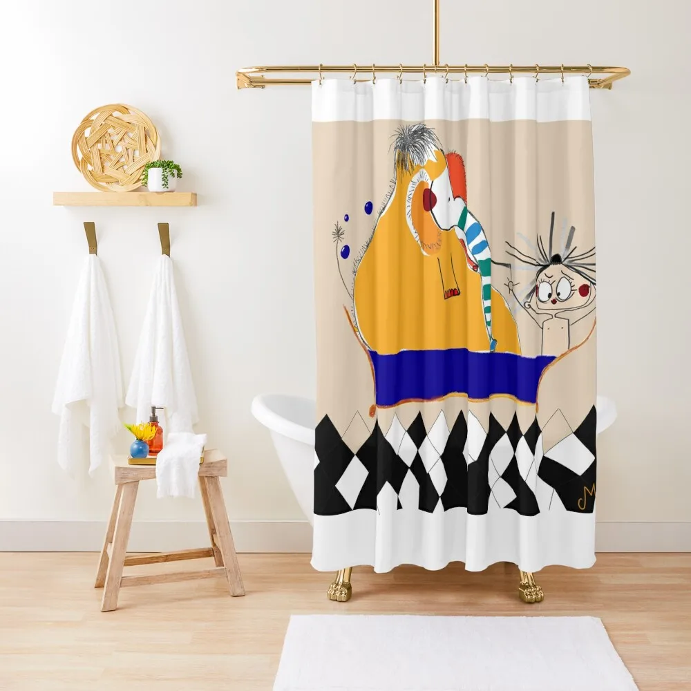 

Mamouth and Mona Bain Shower Curtain Modern Bathroom Accessories For Bathroom Waterproof Bathroom Shower Curtain