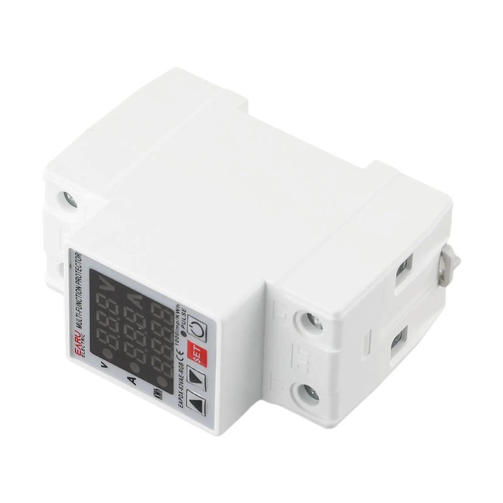 63A 230V 3IN1 Display Din Rail Protective Device Adjustable Over Voltage Current Under Voltage Relay for Power Management
