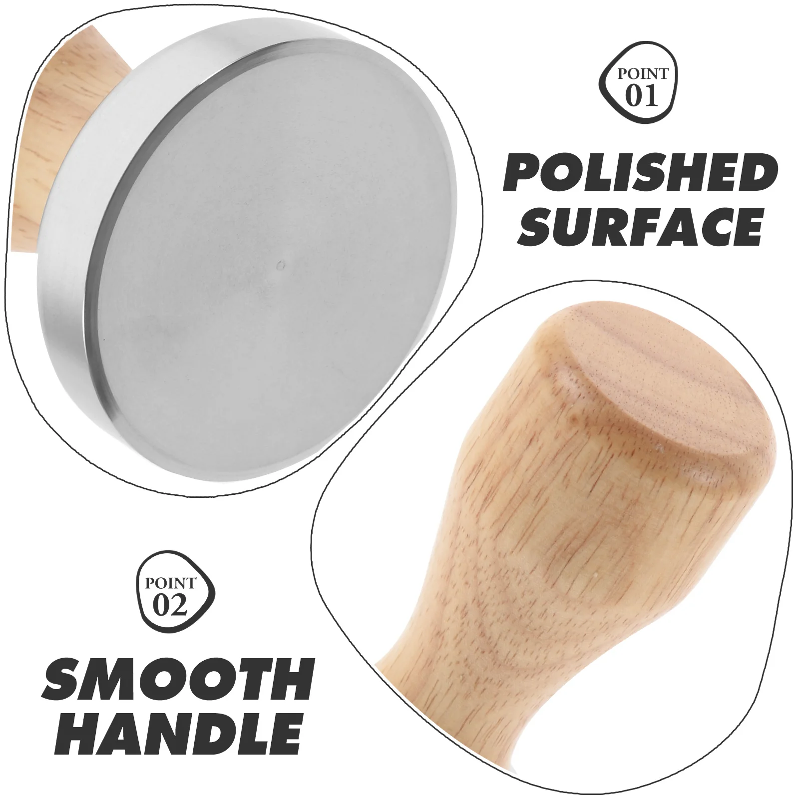 

Coffee Tamper Espresso powder Tool Manual Machine Hand Tampers Oak Flat Tools