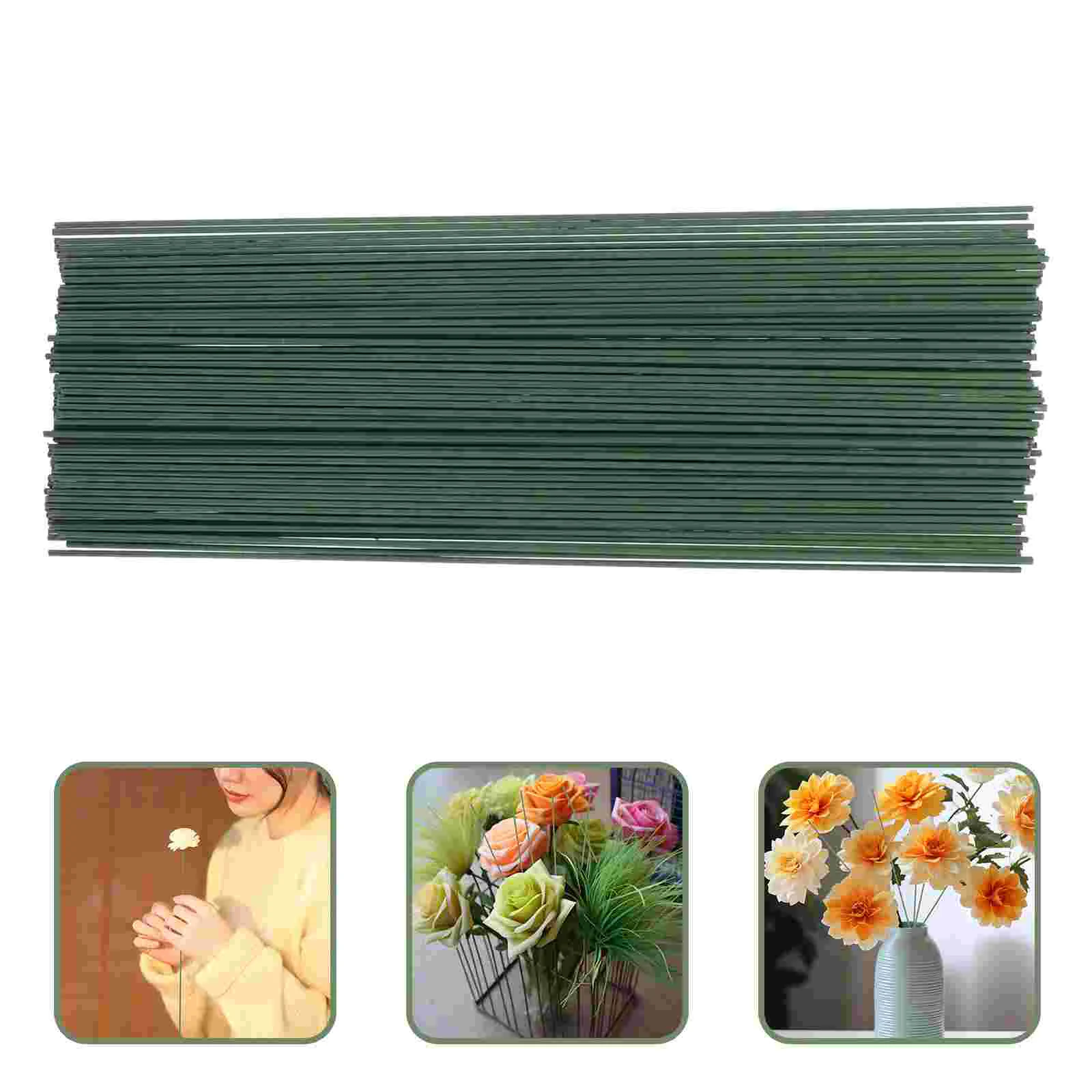 

100 Pcs Neutral or Colorful Floral Work Handmade Flower Branch Artificial Stem Support Fake Rod Decoration