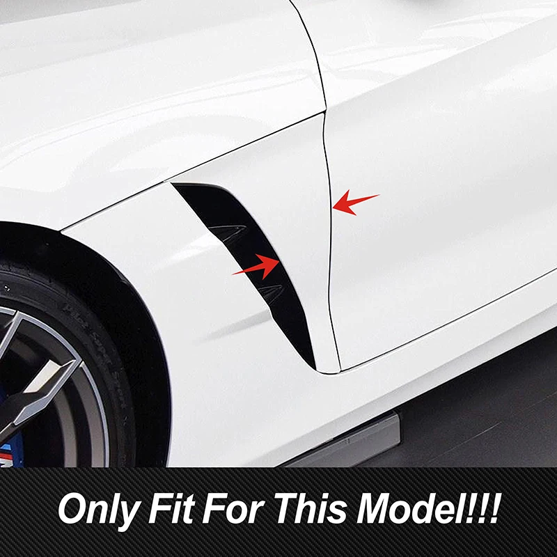Carbon Fiber Decals Car Front Door Side Fender Cover Decoration Stickers Trim For BMW Z4 G28 2019-2022 Exterior Accessories
