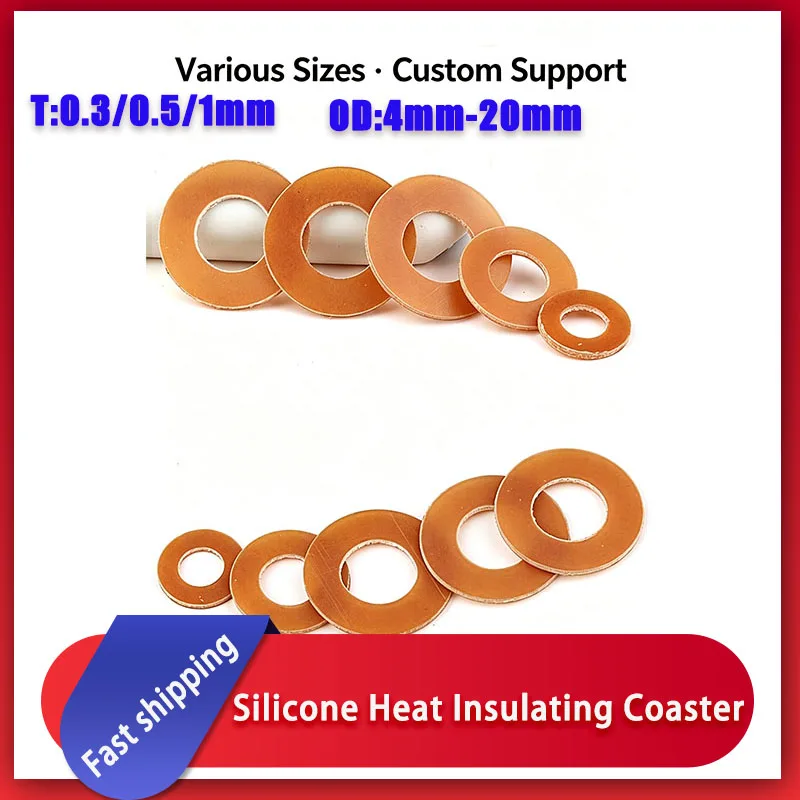 Round Bakelite Phenolic Washer, High Temp Insulating Flat Spacer for Bolt Isolation & Electrical Insulation，OD:4-20mm
