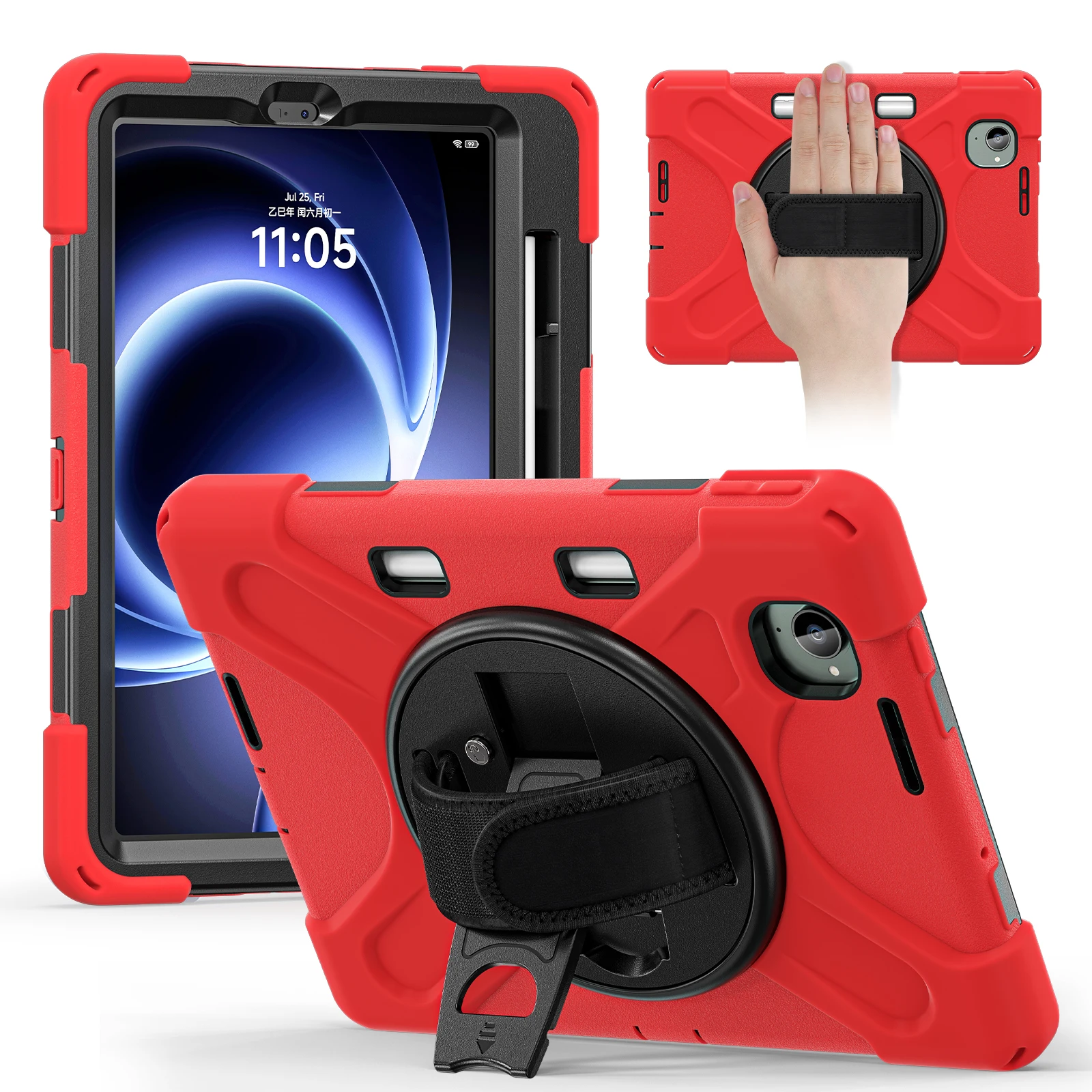 

For Xiaomi Redmi K Pad 8.8" 2025 Anti-Slip Kickstand Hybrid Cover Case Shock Proof Swivel Bracket Case With shoulder strap