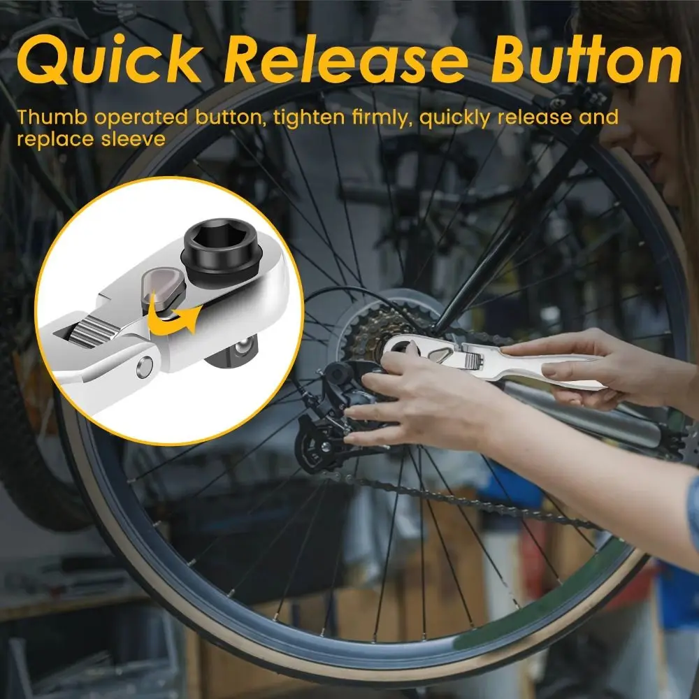 

2 in 1 Mini Ratchet Wrench Set Precision Mini Flex Head Ratchet Wrench Movable Head 180° 2 in 1 Ratchet Wrench Hand Repair Tools