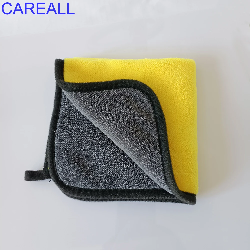 CAREALL 600GSM Long Coral Velvet Car Cleaning Wash Towel Cloth Ultra Soft Edgeless Auto Drying Towels Super Absorben Polish Tool