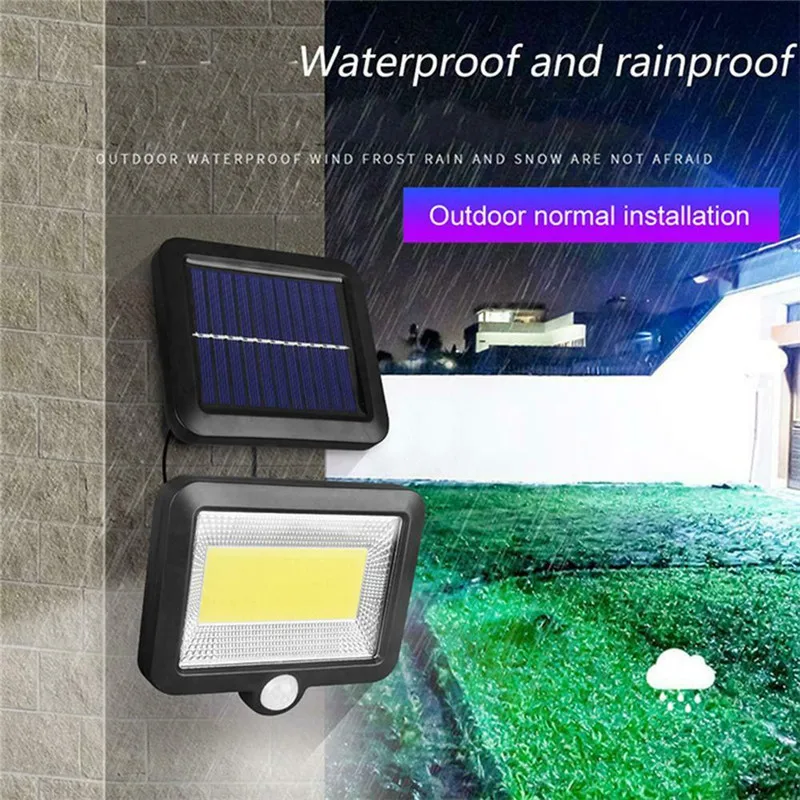 100 Leds Solar Lights Outdoor Solar Lamps With Motion Sensor Outdoor Garden Spotlight Solar Powered Solar Wall Lamp Split Light