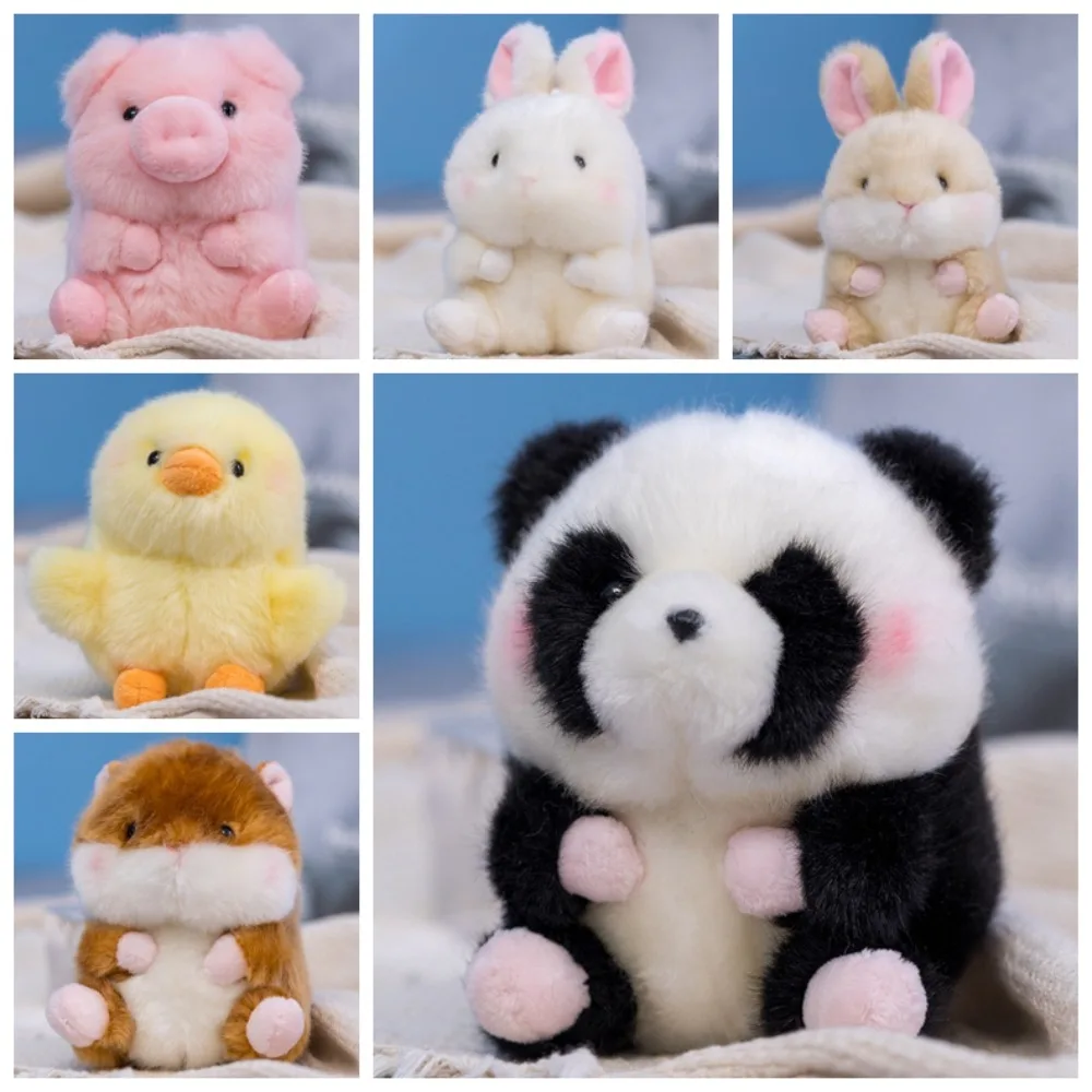 

Plush Rabbit Panda Doll Pendant Stuffed Soft Rabbit Doll Plush Keyring Chicken Cartoon Animal Panda Plush Keychain Girl