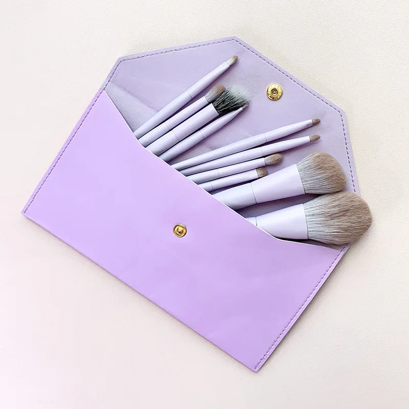 Juego de 10 mini brochas de maquillaje portátiles, brocha para polvos de cerdas suaves, brocha puntiaguda, brocha para sombra de ojos, juego de herramientas de belleza transfronterizas