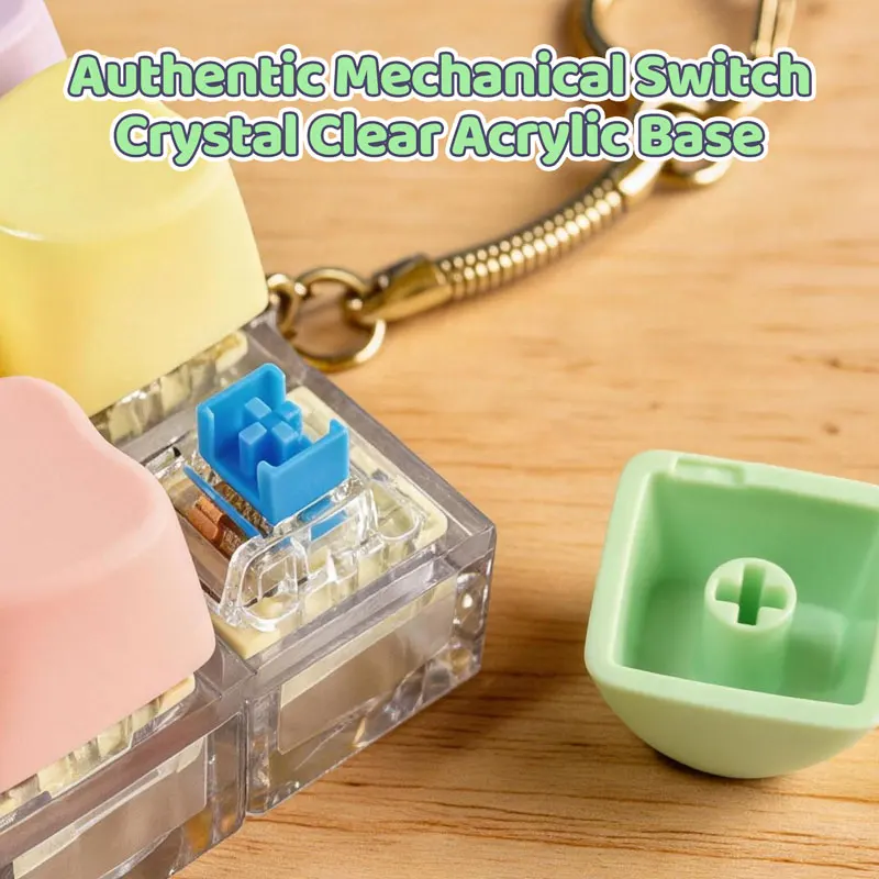 9 Keys Heart Keyboard Fidget Clicker, Anti-Stress Finger Toy Keychain, Portable ASMR Sound Sensory Gadget for Office Relaxation