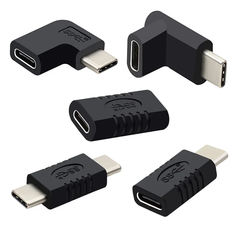 USB C Adapter Type-C Male to Female Female to Female Right&Left Angled 90 Degree Extension Adapter for Tablet Laptop