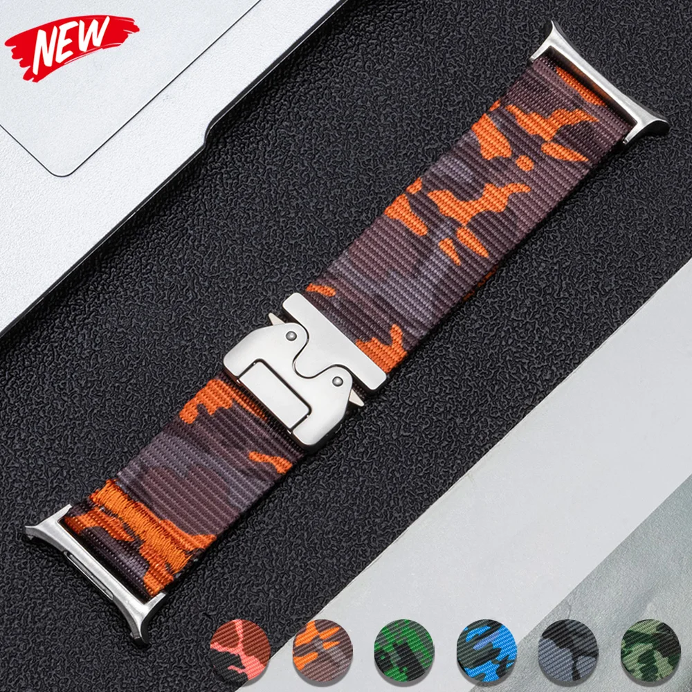 Nylonarmband für Samsung Galaxy Watch Ultra 47mm Tarnmuster Sportarmband für Galaxy Watch 7 Ultra 47mm Damen Herren Armband