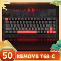 Kemove T68-C Wired Magnetic Switch Mechanical Keyboard Tmkb Low Latency Rgb Rt Rejustable Hot Swap Gaming Keyboard Office Custom