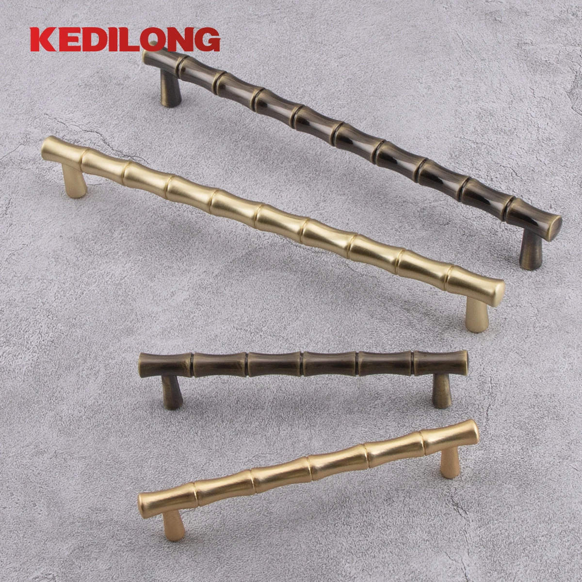 5Pcs manufacturer sells directly bronze bamboo handle furniture hardware kitchen cabinet drawer gold handle knob