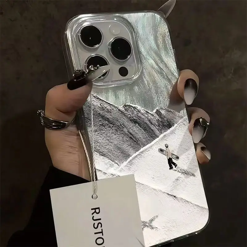 

Creative Mountain Ski Motif Phone Case For Xiaomi Poco X6 X5 M6 Pro X7 F7 Mi 11 Lite 5G 14T 13T Shockproof Silicone Bumper Cover