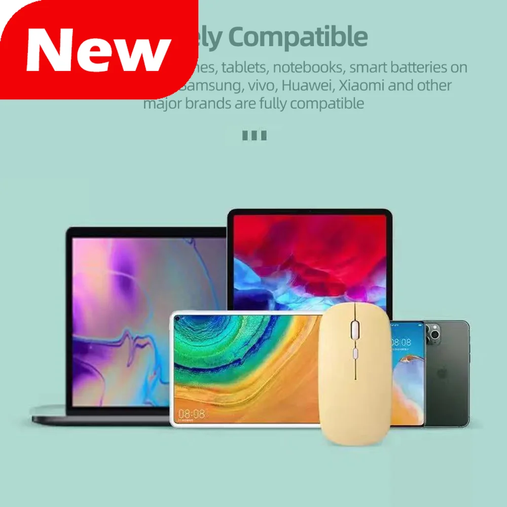 Mouse wireless Mouse silenzioso silenzioso Bluetooth per computer per iPad Samsung Huawei Android Windows Tablet Mouse ergonomico