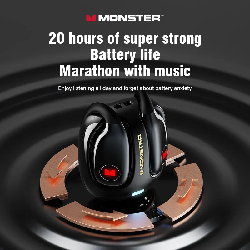 سماعات بلوتوث Monster MQO22 TWS بتصميم مشبك يعمل باللمس عالي الدقة مع ميكروفون وسماعات رأس رياضية للألعاب #6