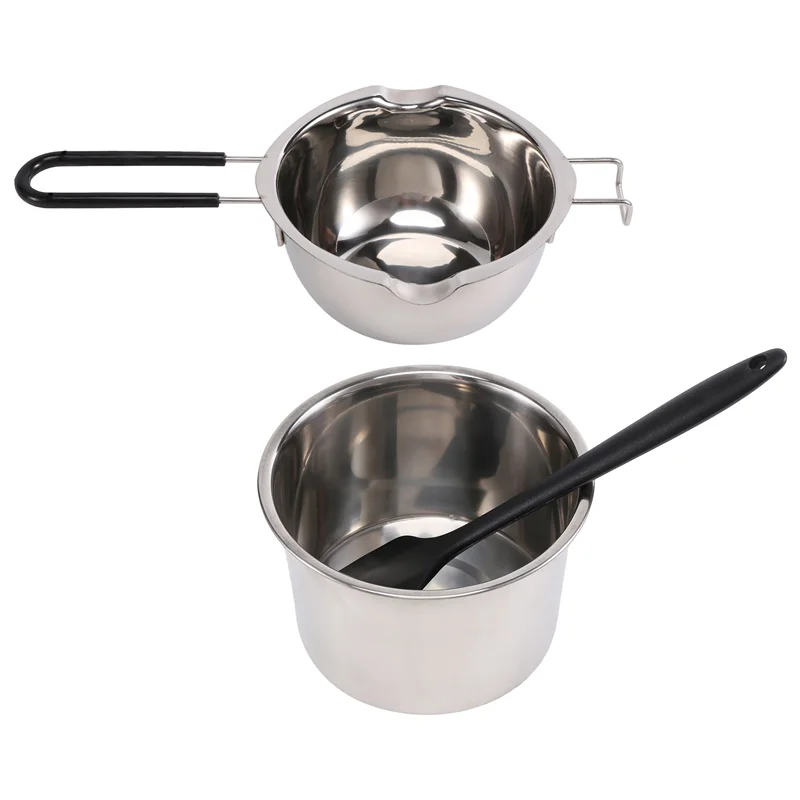 

J1UL1N Double Boiler Pot Set Stainless Steel Melting Pot With Silicone Spatula For Melting Chocolate,Soap,Wax,Candle Making
