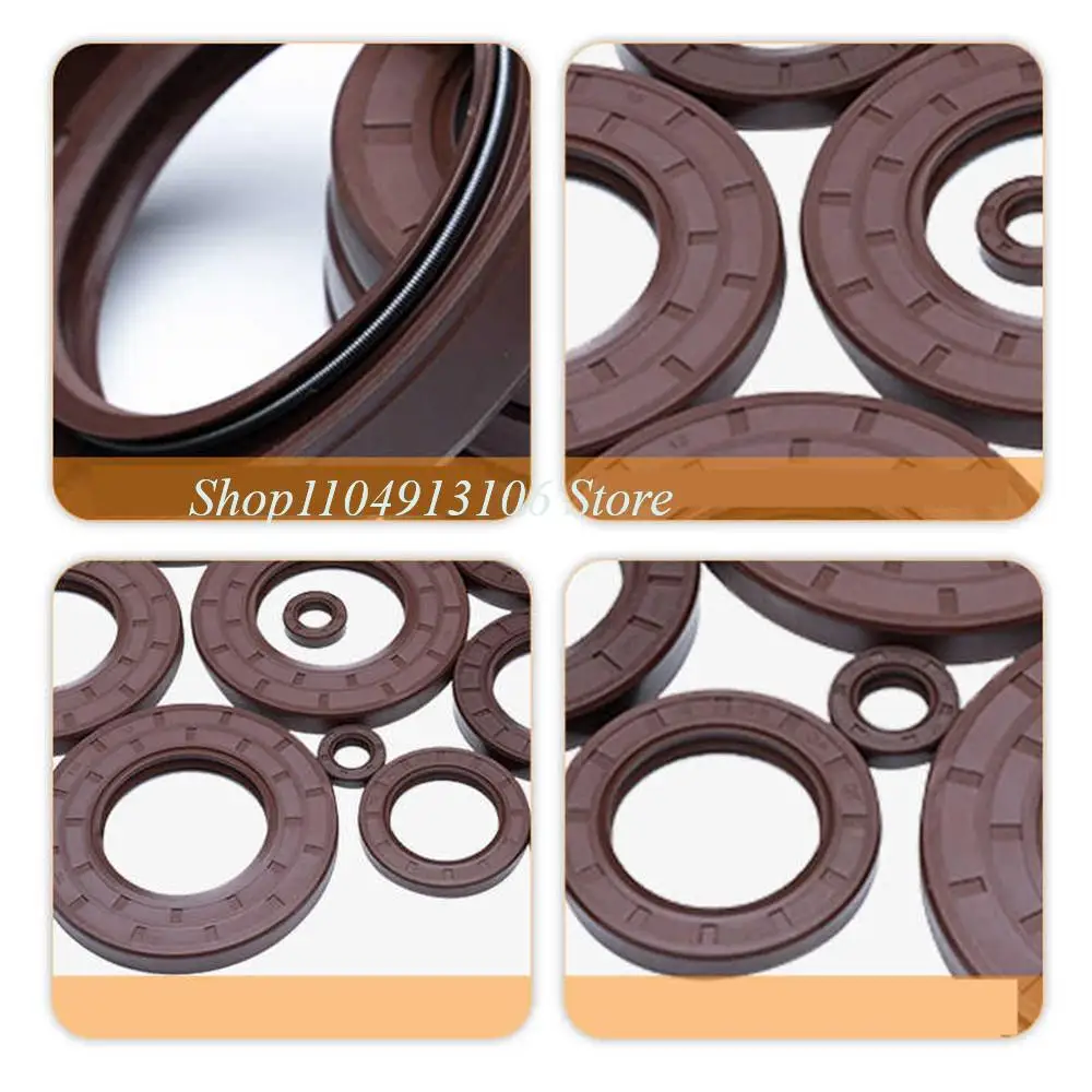 1pc FKM High Temperature Gasket Acid Resistance Brown Fluorine Rubber TC Skeleton Oil Seal OD 62-120mm Thick 5-13mm ID 50-60mm
