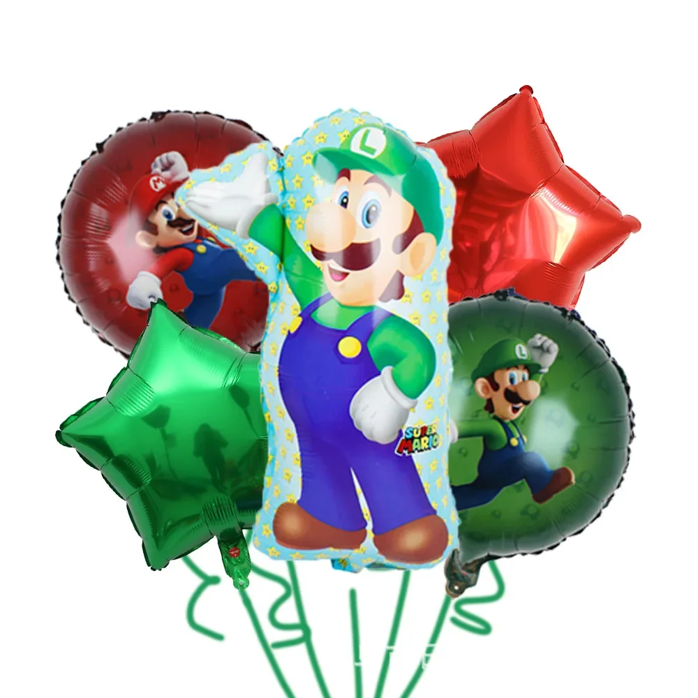 Super Mario Bros Verjaardagsfeestje Kit Latex Folie Ballonnen Wegwerp Servies Achtergrond Banner Kinderen Evenement Decorbenodigdheden