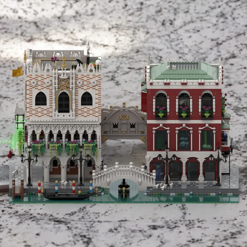 

10262PCS MOC Street View Venice Palaces Bridges Model Custom Building Blocks Architecture DIY Assembly Display Gift Building Set
