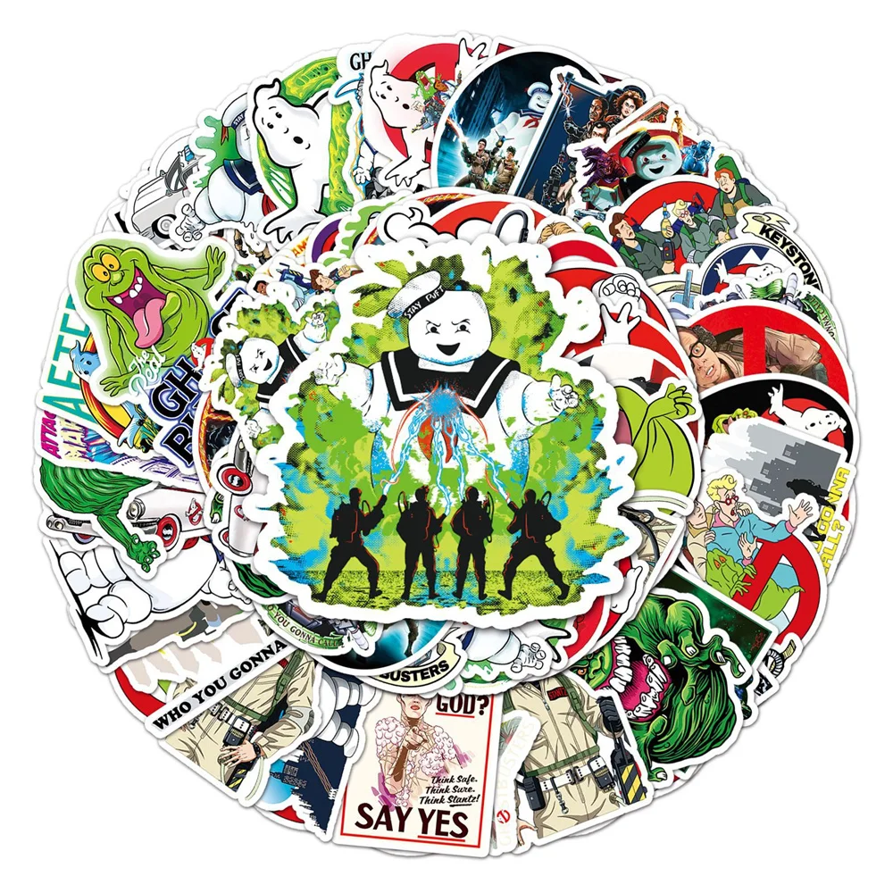 50 Uds. Pegatinas de grafiti personalizadas de TV americana Ghostbusters, pegatinas para equipaje con taza de agua para monopatín DIY