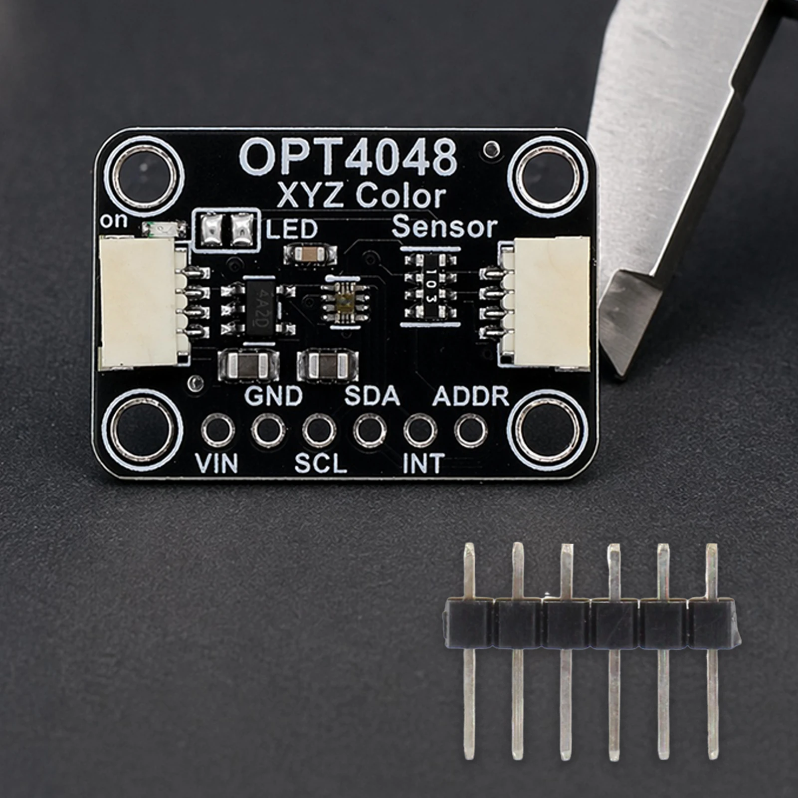 OPT4048 XYZ Color SensorModule 23-Bit STEMMA QT Qwiic I2C Modules 4-Channel R/G/B/C 0.005~1200000 Lux PCB Electronic Components