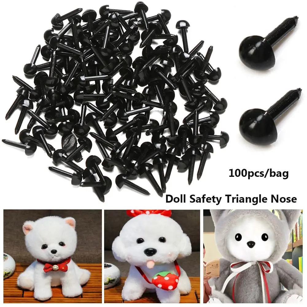 100pcs/bag DIY Doll Animals Black Mini Safety Triangle Noses 4.5X5.5MM Plush Doll Eyes Stuffed Doll Eyes