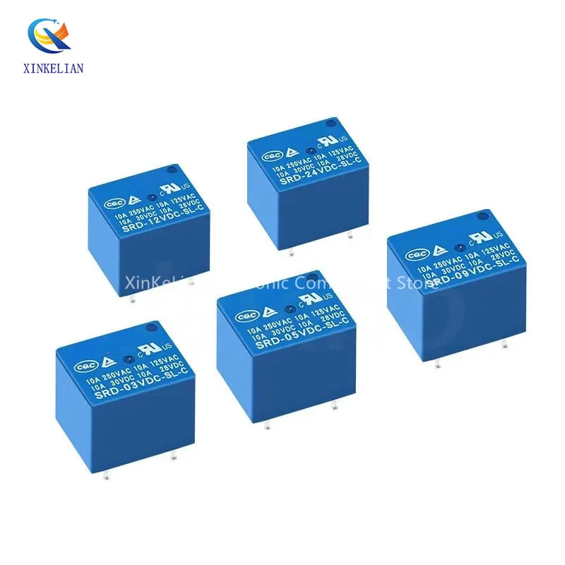 5PCS Relay SRD-03 05 09 06 24 12VDC-SL-C 5PINS 3V 5V 9V 6V 24V 12V New in stock