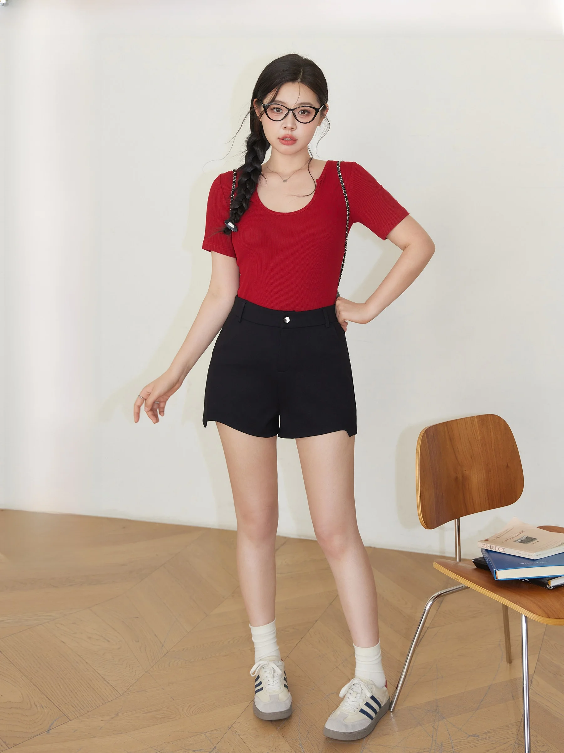 

Juu Studio "Summer King Pants" plus Size Handmade Basic Slimming Bla High Elastic Large Size orts for Plump Women