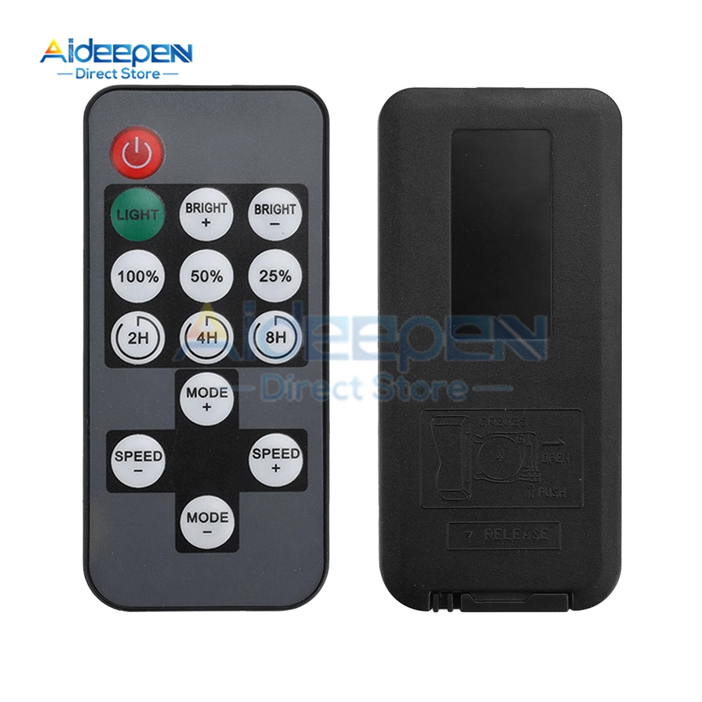 Dc 5-12v led luz de tira controlador de cor única 14 teclas rf controle remoto sem fio led controlador de escurecimento com tempo
