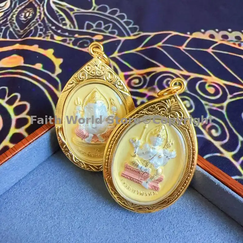 2025 Thailand temple Ganesha Ganapati Phra Phrom God of wealth Buddha figure Pendant Amulet 2025 Bring good luck Recruit wealth