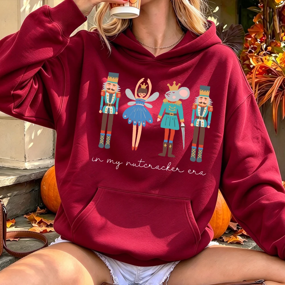 In My Nutcracker Era Women Hoodie Christmas Sweatshirt Pullover Cozy Winter Fashion Holiday Christmas Vintage Essential Hoodies
