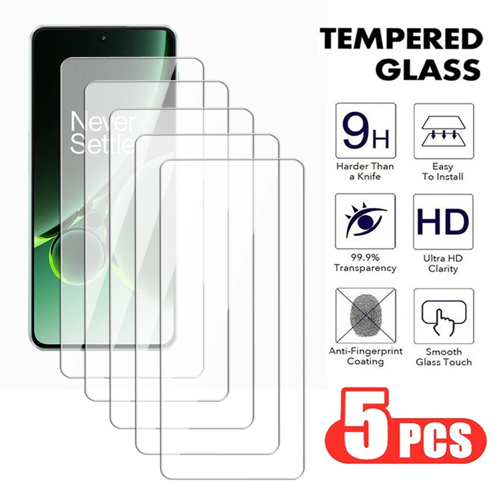 5Pcs Volle abdeckung Für OnePlus Nord CE 2 3 Lite ACE Pro Lite 5G Gehärtetem Glas Für OnePlus Nord ACE 2V 2T 3 Screen Protector Film